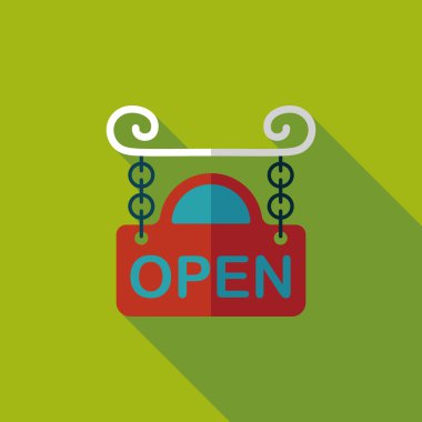 Uzun Gölge, eps10 ile alışveriş mağazası işareti düz simgesi