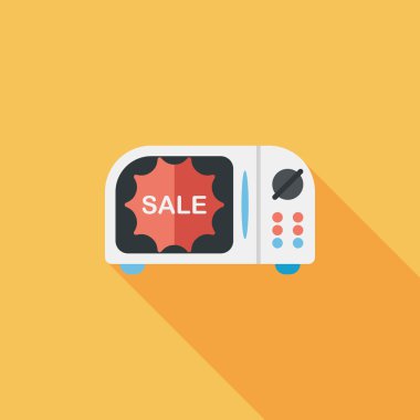 slae mikrodalga fırın düz simgesiyle uzun gölge, eps10 alışveriş