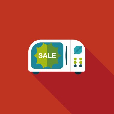 slae mikrodalga fırın düz simgesiyle uzun gölge, eps10 alışveriş