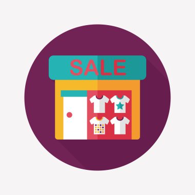 Satılık Mağaza uzun gölge, eps10 düz simgesiyle