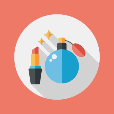 parfüm ve ruj düz simgesi uzun gölge, eps10 ile alışveriş