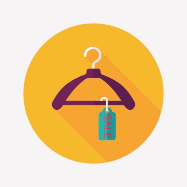 alışveriş elbise askısı uzun gölge, eps10 düz simgesiyle