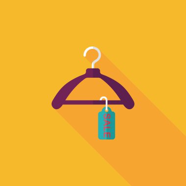 alışveriş elbise askısı uzun gölge, eps10 düz simgesiyle