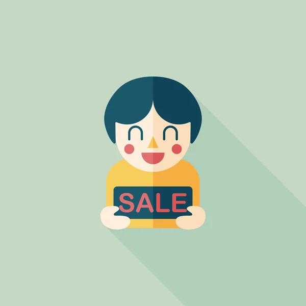 SALE Shopaholic flat icon with long shadow,eps10 — Stock Vector