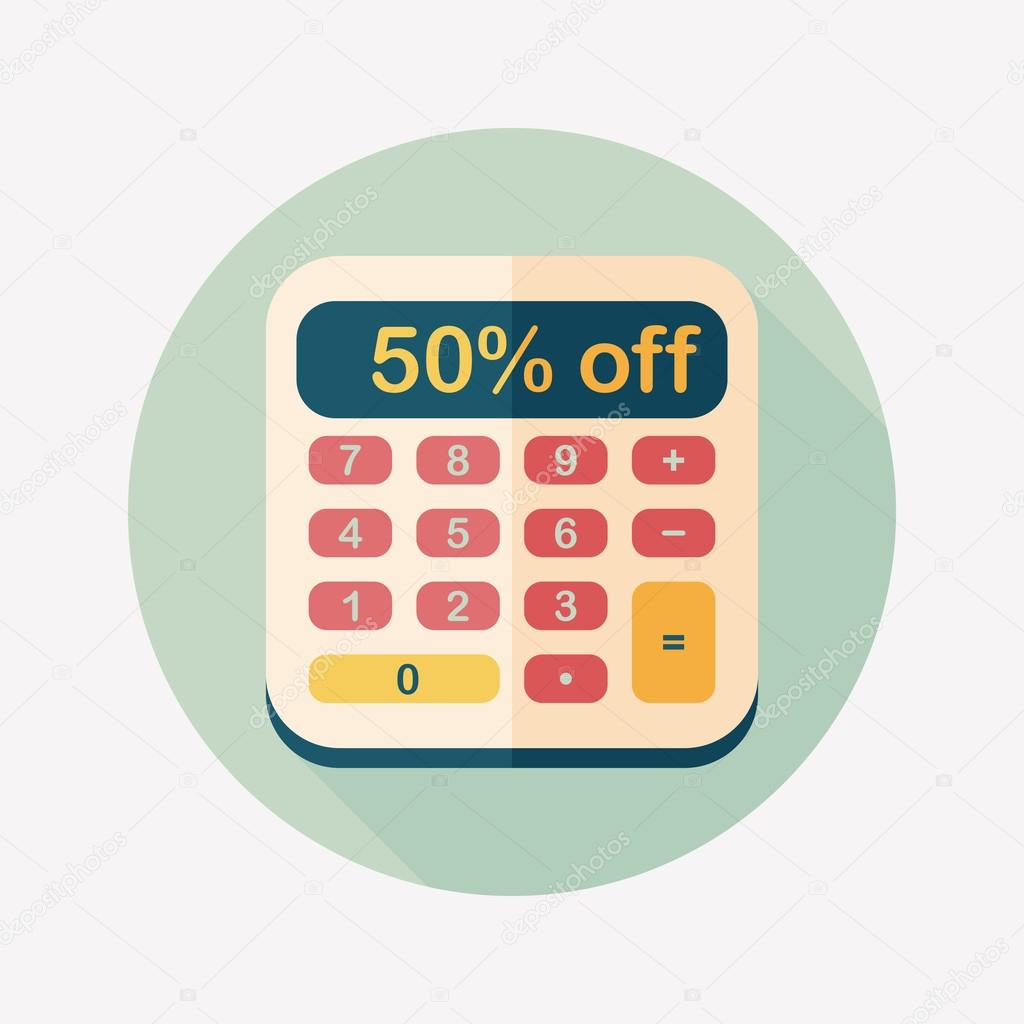 shopping calculator flat icon with long shadow,eps10