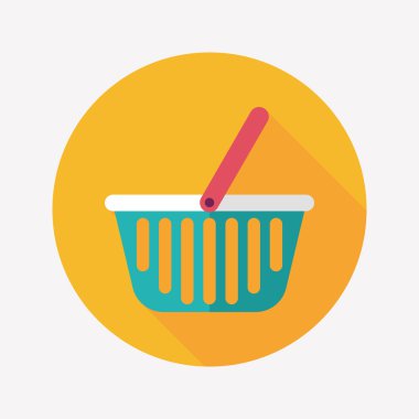 Uzun Gölge, eps10 ile alışveriş sepeti düz simgesi