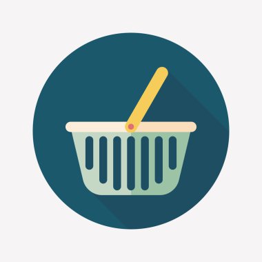 Uzun Gölge, eps10 ile alışveriş sepeti düz simgesi