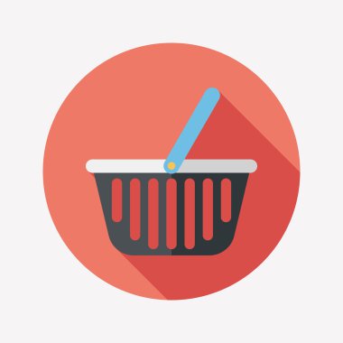 Uzun Gölge, eps10 ile alışveriş sepeti düz simgesi