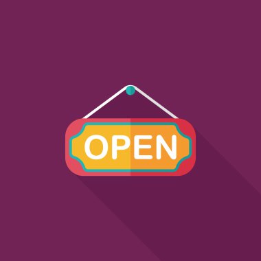 Uzun Gölge, eps10 ile alışveriş mağazası işareti düz simgesi