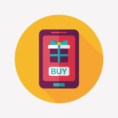 cep telefonu ile uzun gölge, eps10 düz simgesi alışveriş online