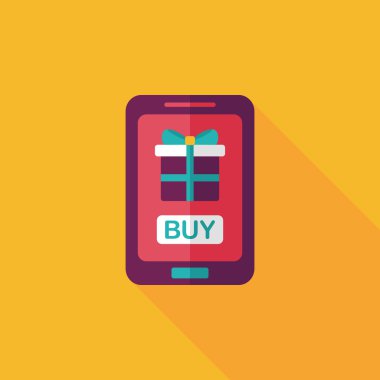 cep telefonu ile uzun gölge, eps10 düz simgesi alışveriş online