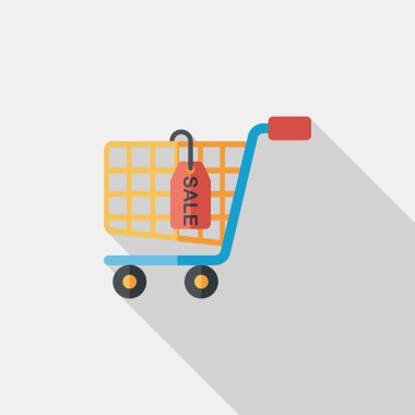 Uzun Gölge, eps10 ile alışveriş sepeti düz simgesi