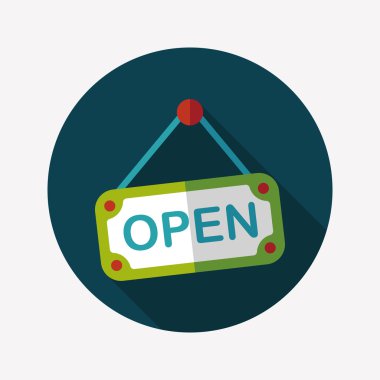 Uzun Gölge, eps10 ile alışveriş mağazası işareti düz simgesi