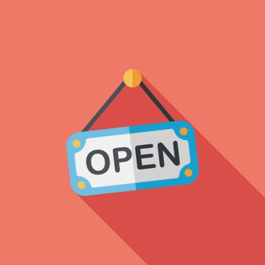 Uzun Gölge, eps10 ile alışveriş mağazası işareti düz simgesi