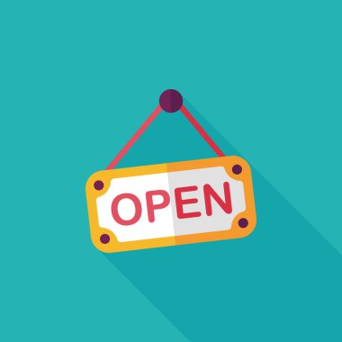 Uzun Gölge, eps10 ile alışveriş mağazası işareti düz simgesi