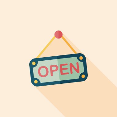 Uzun Gölge, eps10 ile alışveriş mağazası işareti düz simgesi