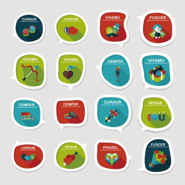 Sevgililer günü poster düz afiş tasarım düz arka plan ayarlamak, eps10