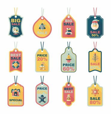 Noel etiketi düz afiş seti, eps10