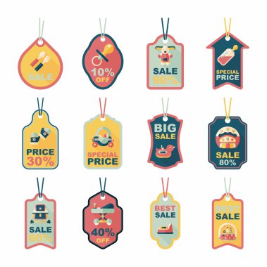 Bebek etiketi afiş tasarım düz arka plan ayarlamak, eps10