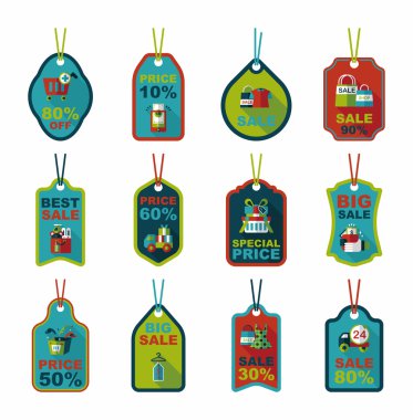 alışveriş etiket afiş düz tasarım arka plan ayarlamak, eps10