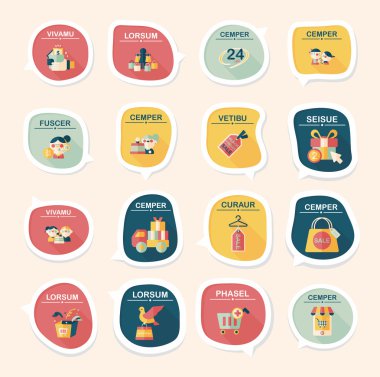 alışveriş etiket afiş düz tasarım arka plan ayarlamak, eps10