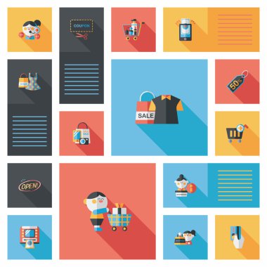 alışveriş düz app kullanıcı arabirimi arka plan, eps10