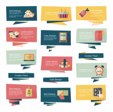 alışveriş afiş düz tasarım arka plan ayarlamak, eps10