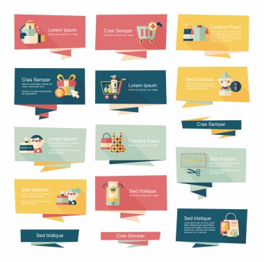 alışveriş afiş düz tasarım arka plan ayarlamak, eps10