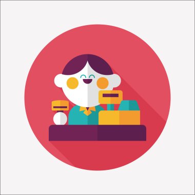 dükkan sahibi uzun gölge, eps10 düz simgesiyle