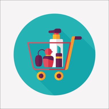 parfüm ve ruj düz simgesi uzun gölge, eps10 ile alışveriş