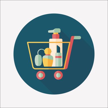 parfüm ve ruj düz simgesi uzun gölge, eps10 ile alışveriş