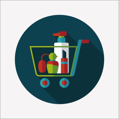 parfüm ve ruj düz simgesi uzun gölge, eps10 ile alışveriş