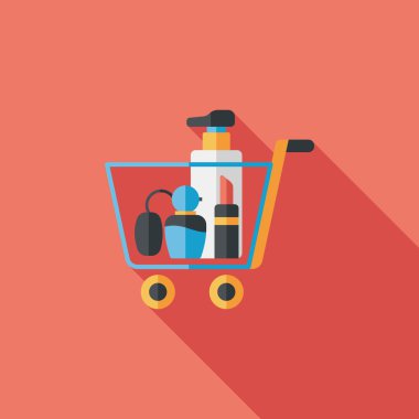 parfüm ve ruj düz simgesi uzun gölge, eps10 ile alışveriş