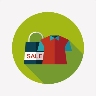 alışveriş giyim uzun gölge, eps10 düz simgesiyle