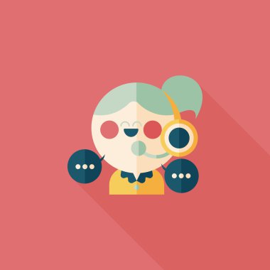 müşteri telefon hizmeti düz simgesi ile uzun gölge, eps10