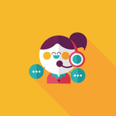 müşteri telefon hizmeti düz simgesi ile uzun gölge, eps10