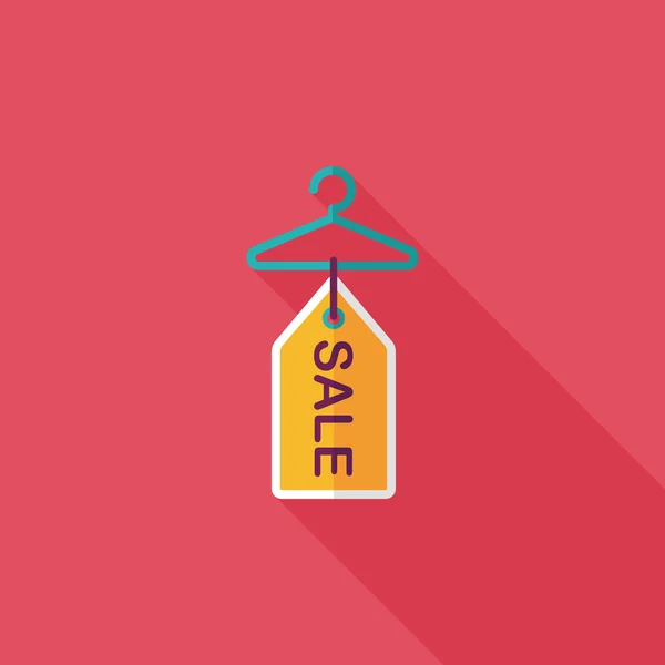 Winkelen kleding hanger platte pictogram met lange schaduw, eps10 — Stockvector