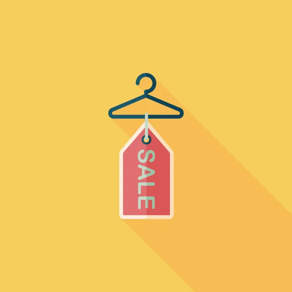 Handlowej ikona płaski wieszak na ubrania z długim cieniem, eps10 — Wektor stockowy