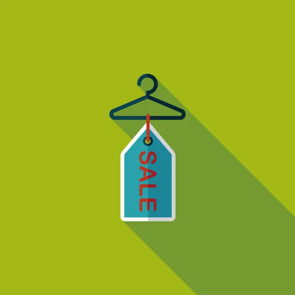 Winkelen kleding hanger platte pictogram met lange schaduw, eps10 — Stockvector