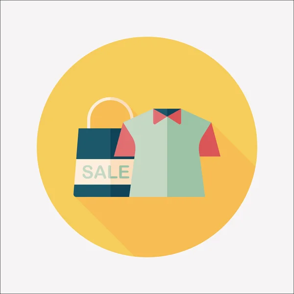 Shopping clothes flat icon with long shadow,eps10 — Stock Vector