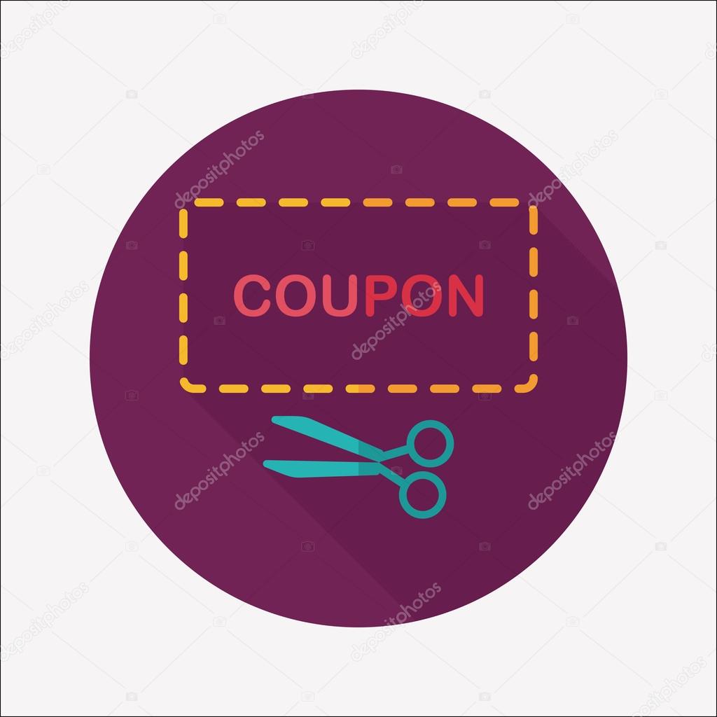 shopping sale coupon flat icon with long shadow,eps10