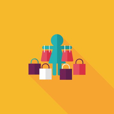 Uzun Gölge, eps10 Satılık Alışverişkoliğin düz simgesiyle