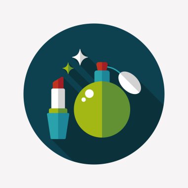 parfüm ve ruj düz simgesi uzun gölge, eps10 ile alışveriş