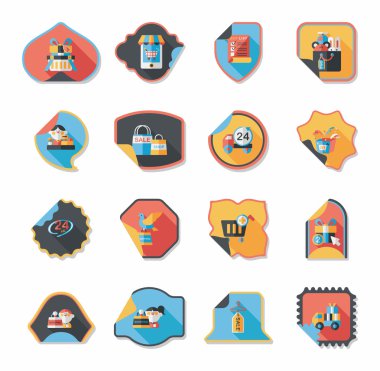 alışveriş etiket afiş düz tasarım arka plan ayarlamak, eps10