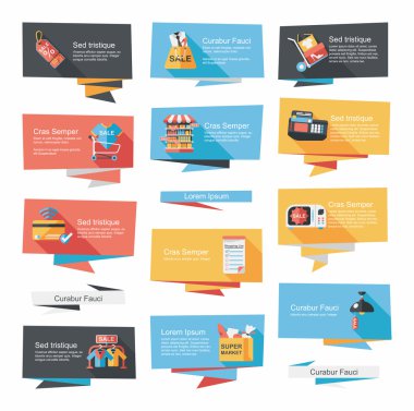 alışveriş afiş düz tasarım arka plan ayarlamak, eps10