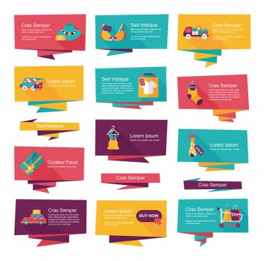 alışveriş afiş düz tasarım arka plan ayarlamak, eps10