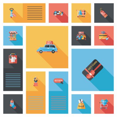 alışveriş UI düz tasarım arka plan ayarlamak, eps10