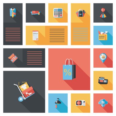 alışveriş UI düz tasarım arka plan ayarlamak, eps10