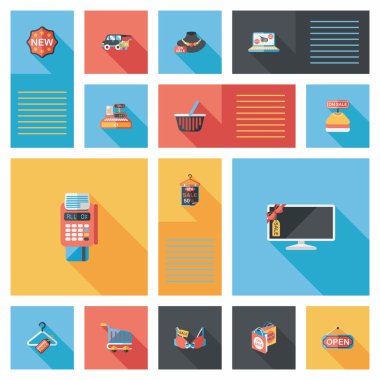 alışveriş UI düz tasarım arka plan ayarlamak, eps10