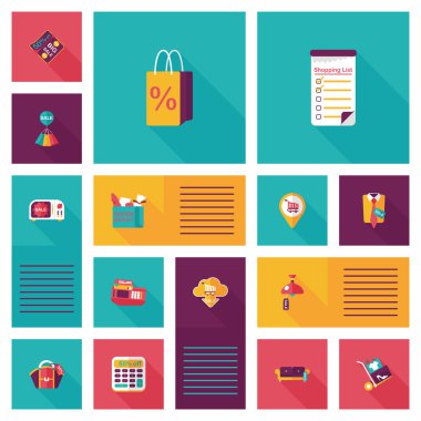 alışveriş UI düz tasarım arka plan ayarlamak, eps10